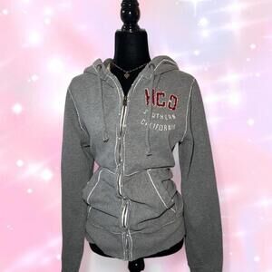 Y2K 2000s Hollister Mens Zip Up Sweater